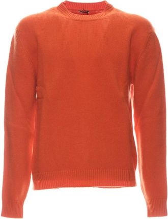 Barena Orans Gebreide kleding van Barena - Heren - Ronde hals truien - Oranje - L - Truien & Vesten