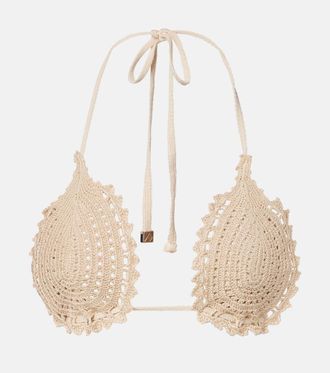The Attico Crochet cotton bikini top