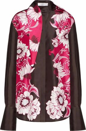 Valentino Shirts, female, Pink, XS, Floral Pattern Shirt