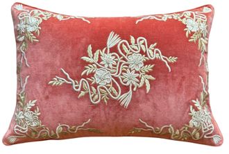 Les-Ottomans Coj&iacute;n de Algod&oacute;n Bordado - Flor Roja