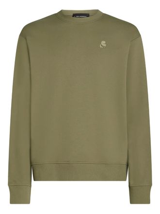 Karl Lagerfeld Kameo logo-embroidered sweatshirt - men - Recycled Polyester/Organic Cotton - L - Green