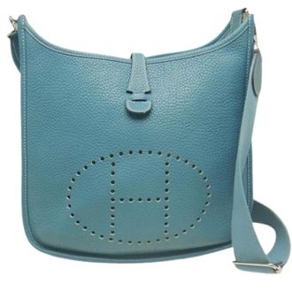 Herm&egrave;s Pre-owned Evelyne Schoudertas - Dames - Pre-owned - Blauw - Maat: ONE Size Leer