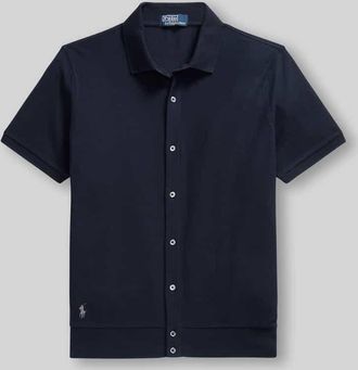 Polo Ralph Lauren Regular Fit Poloshirt mit durchgehender Knopfleiste aus reiner Baumwolle in Marine, Gr&ouml;&szlig;e XL