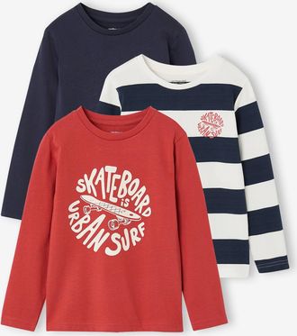 Vertbaudet 3er-Pack Jungen Langarmshirts rost