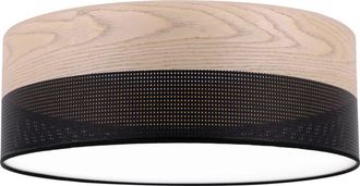 OEM L&aacute;mpara De Techo De Plexi De Madera Negra 40cm Roble Cl&aacute;sico