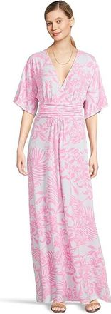 Lilly Pulitzer Parigi Maxi Dress Womens Dress Rousseau Pink Glisten In The Sun : XXS, Jersey/Rayon/Spandex