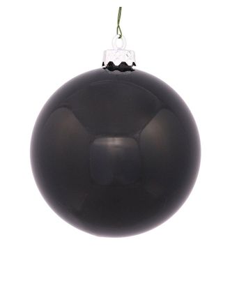 Vickerman Indoor/Outdoor 12In Black Shiny Ball Ornament