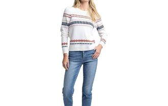 Southern Tide Mckenna Fairisle Sweater In Marshmallow