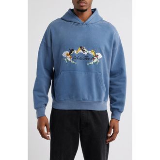 Jungles Sick & Tired Embroidered Graphic Hoodie in Blue at Nordstrom Rack, Size Medium