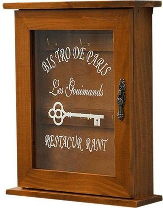OEM Caja De Llaves De Madera, Armario De Llaves Retro De Pared Con Puerta Magn&eacute;tica, Almacenamiento De Madera Maciza