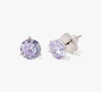 Kate Spade New York Womens Brilliant Statements Tri-Prong Stud Earrings in Purple