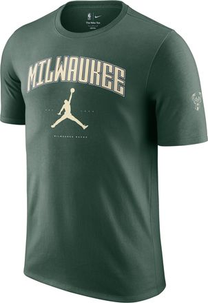 Nike Mens Milwaukee Bucks Essential Jordan NBA T-Shirt in Green | HQ1240-323