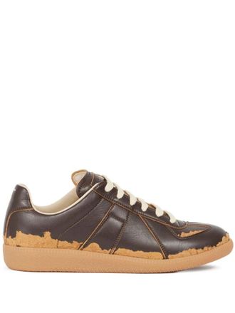 Maison Margiela Brown Lace Up Sneakers