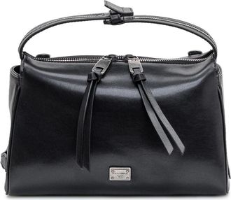 Dolce & Gabbana Gestructureerde Schoudertas - Dames - Handtassen - Zwart - ONE Size - Leer - Tassen