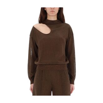 Circus Hotel Brown Viscose-Blend TOP - Knitwear - Mujer - Marr&oacute;n - XS