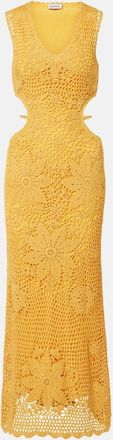 SIMKHAI Lyla crochet floral cotton maxi dress