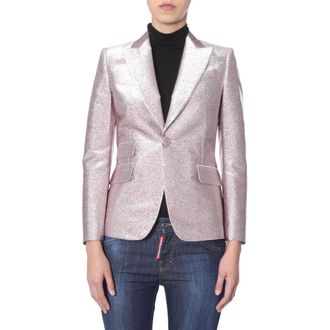 Dsquared2 Gold Rose Smoking Jacket Lurex - female - Dsquared2 - Blazers - Pink - XS - Jackets