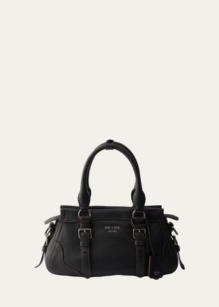 Prada Cervo Large Grain Leather Tote Bag