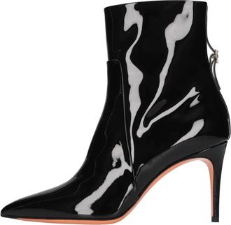 Santoni Patent Leather Ankle Boot - Dames - Laarzen met Hak - Zwart - 36 EU - Leer - Schoenen