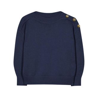 Luisa Cerano Stijlvolle Gebreide Trui - Dames - Ronde hals truien - Blauw - M - Truien & Vesten