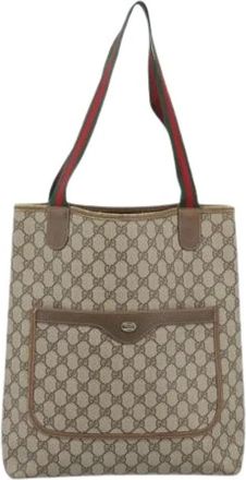 Gucci Pre-owned Vintage Tote Bag - Dames - Vintage Shopper - Beige - ONE Size - Leer - Vintage