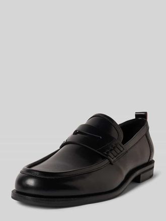 HUGO BOSS Loafer aus Leder mit Pennyloafer-B&uuml;ndchen Modell VARIAN in Black, Gr&ouml;&szlig;e 46