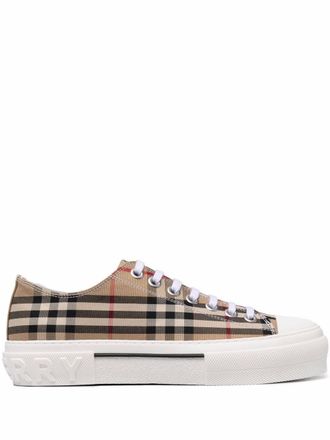 Burberry Check Motif Canvas Sneakers