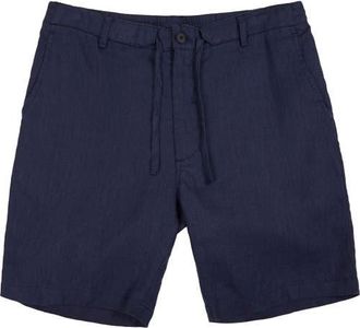 Lords of Harlech Solid Linen Drawstring Short in Navy at Nordstrom, Size Xx-Large