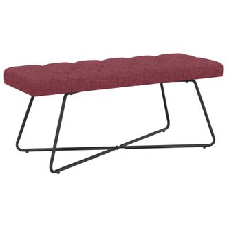 vidaXL Panchina Con Bottoni Imbottiti Rosso Vino 110 X 40 X 46 Cm Vidaxl