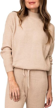 Gibsonlook Gigi Rib Mock Neck Sweater in Neutral at Nordstrom Rack, Size Large