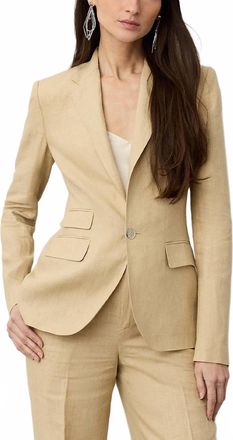Ralph Lauren Parker Linen Jacket In Light Tan
