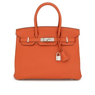 Herm&egrave;s Herm&egrave;s Birkin 30cm Terre Battue Orange Togo Leather with Palladium Hardware