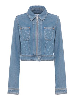 Marine Serre Light Blue Moon Pattern Denim Jacket