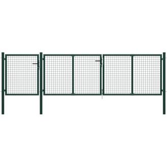 vidaXL Puerta De Jard&iacute;n De Acero Verde 400x100 Cm