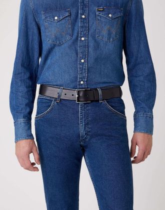 Wrangler H&uuml;ftg&uuml;rtel WRANGLER WRANGLER G&uuml;rtel Kabel Buckle, Herren, Gr. 11,5, schwarz, Obermaterial: 100% Rindsleder Leather cow., G&uuml;rtel H&uuml;ftg&uuml;rtel