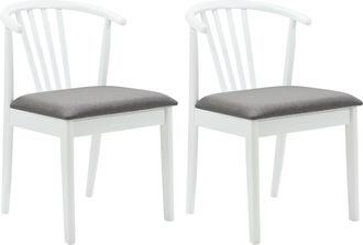 vidaXL Silla De Comedor 2 Uds. Madera De Caucho S&oacute;lida Y Gris Vidaxl