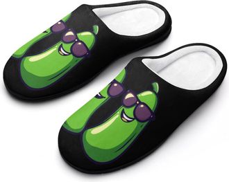 Generic Zucchini-Courgettes Womens Slippers Warm House Slippers Indoor House Shoes with Anti-Skid Rubber Sole