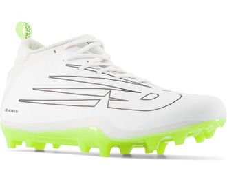 New Balance Mens New Balance Rush v4 Mid RUSHMWT4 White Lacrosse Molded Cleats RHS6243