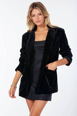 Bishop + Young Luxe Velvet Blazer In Black
