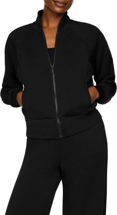Spanx Pintuck Track Jacket in Very Black at Nordstrom, Size X-Small