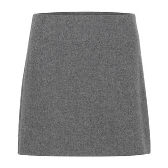 Part Two Gray Flannel Melange Skirt - female - Part Two - Short Skirts - Gray - XL - Skirts