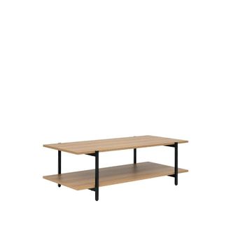 Klast Mesa de centro fija efecto madera natural 120 cm x 40 cm