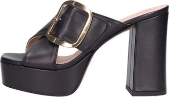 Unisa Leren Muiltjes met Hak - Dames - Muiltjes - Zwart - 40 EU - Leer - Schoenen
