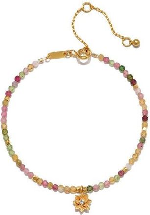 Satya Jewelry Bloom On Your Path Pink Tourmaline Lotus Bracelet at Nordstrom