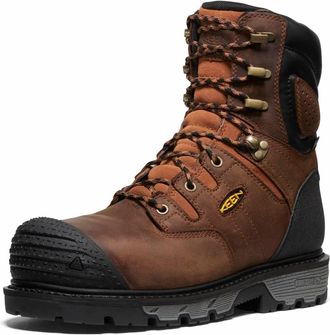 Keen Mens Camden 8 Composite Toe Work Boots In Leather Brown/black