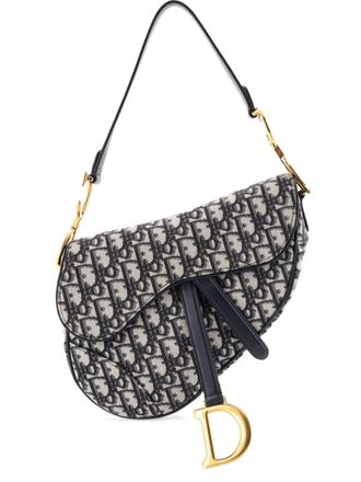 Dior Saddle Handbag Oblique Canvas Medium shoulder bag - Blu