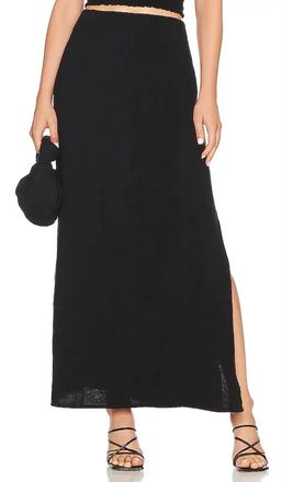 bobi Smocked Maxi Skirt In Black