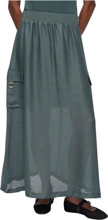 Liu Jo Lange Mesh Rok - Dames - Maxi Rokken - Groen - L - Katoen - Rokken