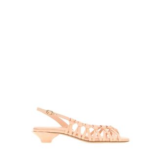 Chlo&eacute; Estra sandaal met hak - Dames - Schoenen - Oranje - Maat: 37 EU Leer