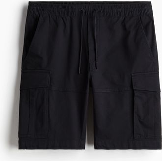 H&M Cargoshorts aus Twill Regular Fit - Schwarz